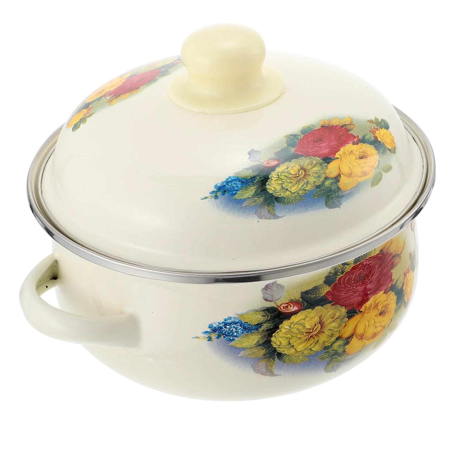 

Kitchen Stockpot Enamel Soup Cooking Pot Durable Stock Pot Instant Noodle Pot