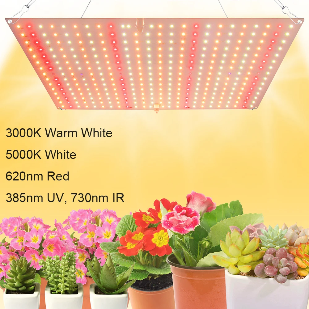 S Panel Full Spectrum Phyto Lamp Greenhouse Daisy Chain Dimmable Plants Growth Light For Indoor Flowers Veg Uv Ir