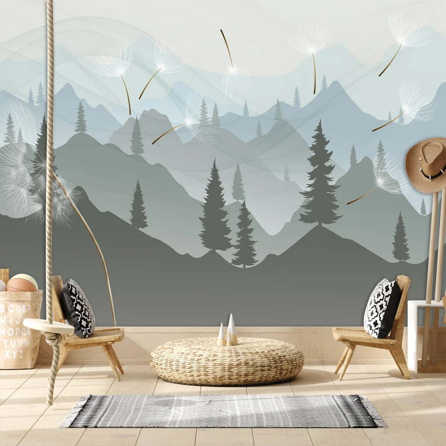 

Custom Peel and Stick Accepted Nature Forest Foggy Walls Papers Home Decor Contact Wallpapers for Living Room Bedroom 3d Murals