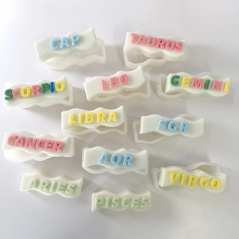 3D эпоксидная силиконовая форма с алфавитом Двенадцать созвездий волнистая