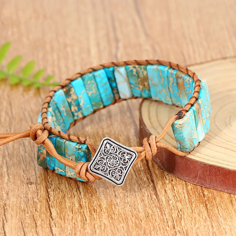 

New Jewelry Emperor Stone Bracelet Hand Woven Leather Europe and America Bohemia Creative High-quality Wholesale