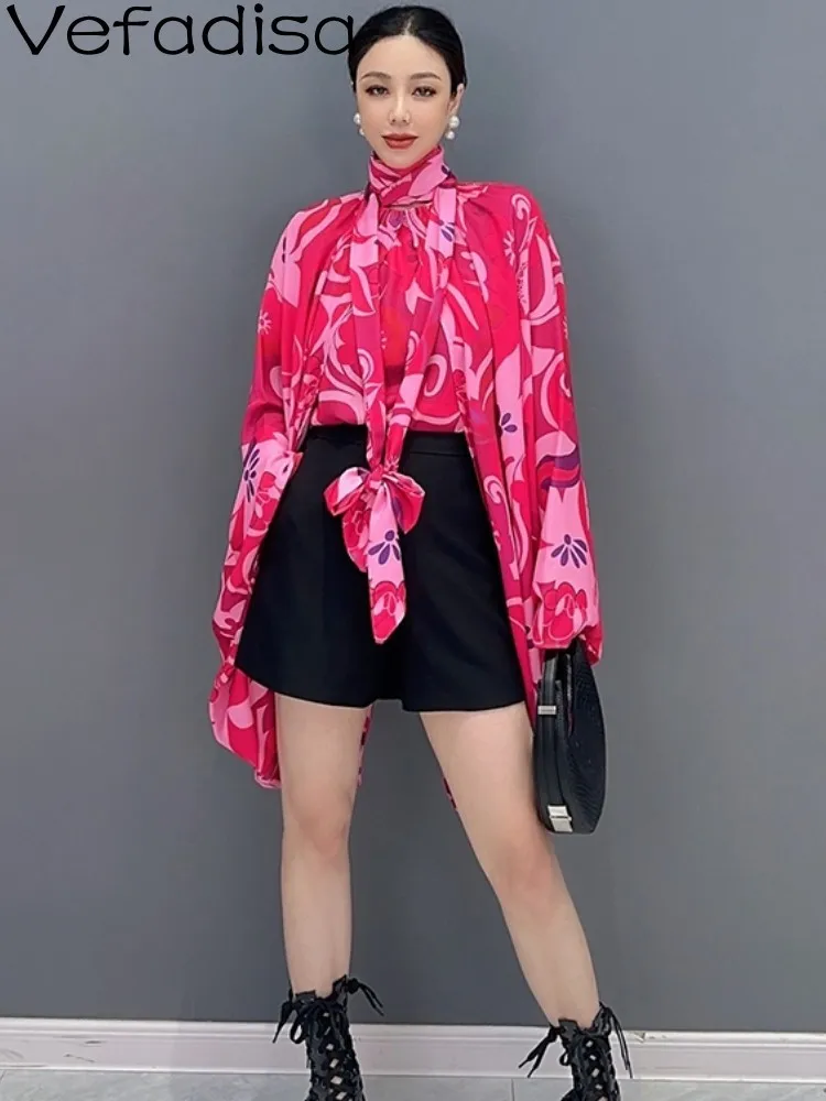 

Vefadisa 2023 Summer New Korean Style Casual Sunscreen Bat Sleeve Long Sleeve Lace Up Single Top Women Fashion ZXF222B