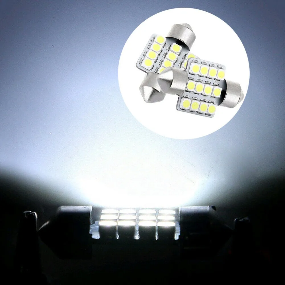 

6000K License Plate Light Bulbs Car Dome Interior LED Super Bright White 12-SMD