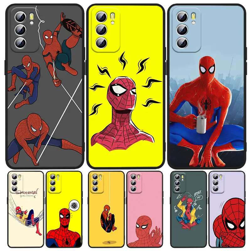 

Weird Marvel SpiderMan Phone Case For OPPO A5 A9 A12 A1K AX7 A72 A52 A31 A53 A53S A73 A93 A94 A74 A16 2018 2020 Black luxury