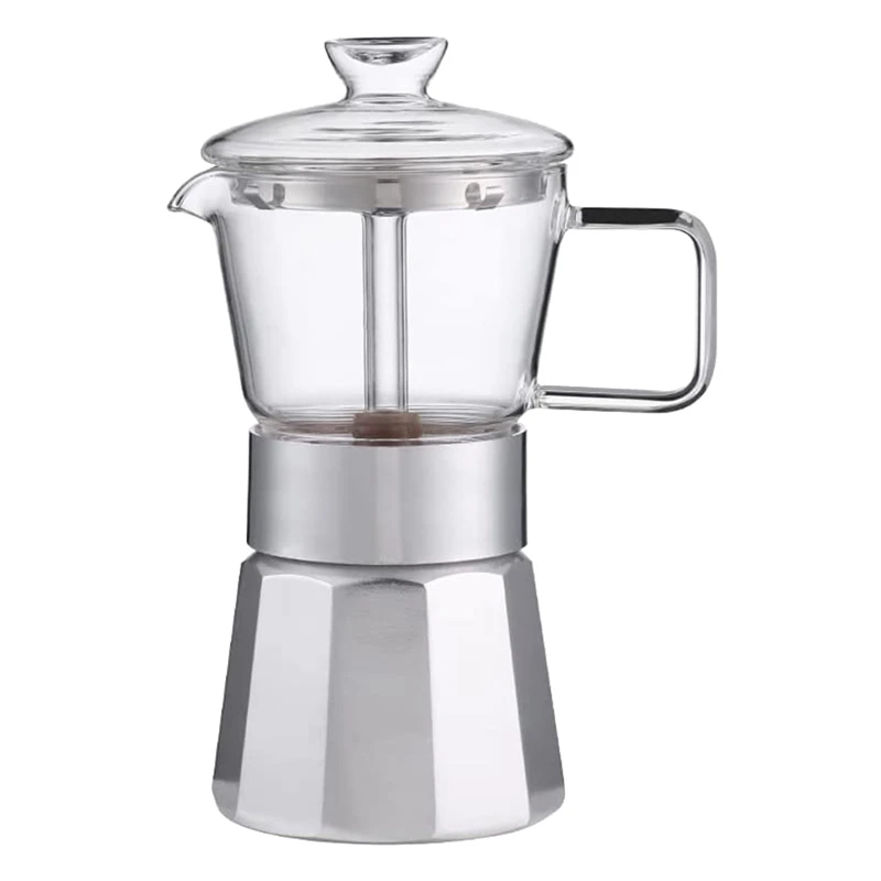 

Stovetop Espresso Maker,Crystal Glass-Top Espresso Moka Pot,Classic Italian Coffee Maker
