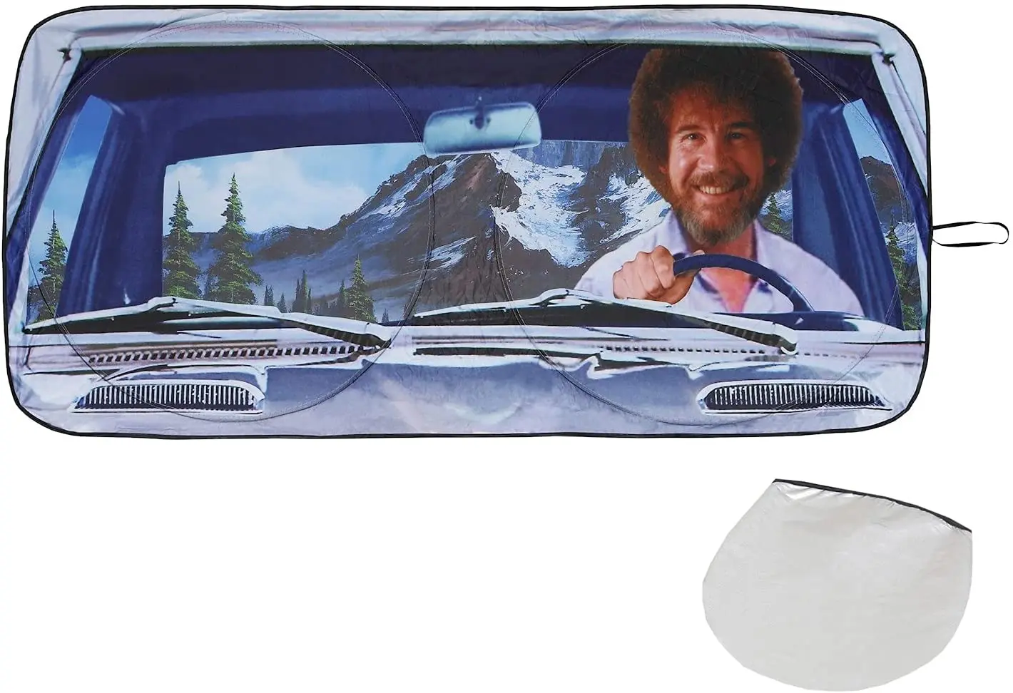 

Surreal Bob Ross Car Sun Shade, Joy of Painting Auto Windshield Sunshade Screen - 59" x 27"