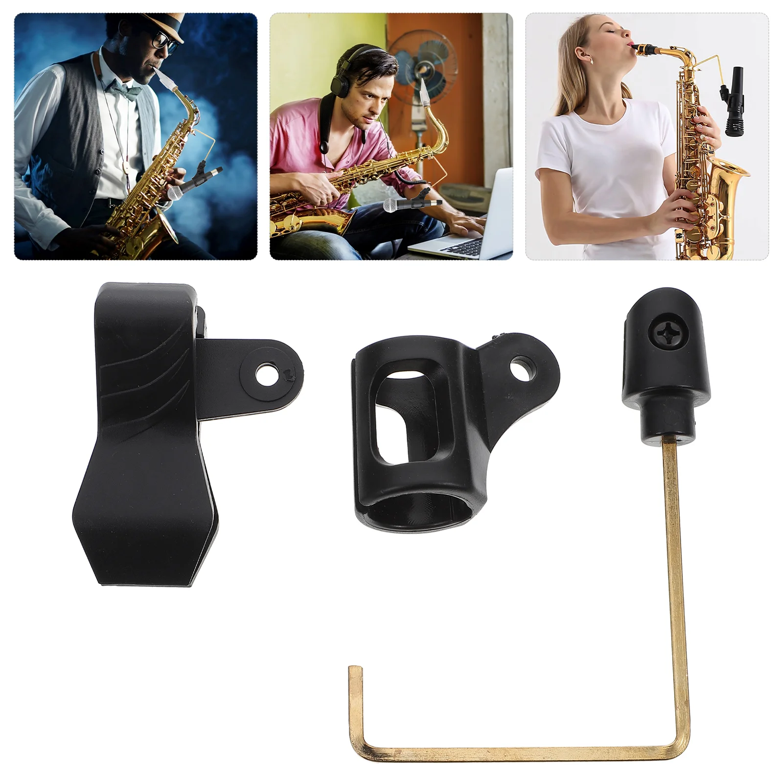

Musical Instrument Microphone Stand Desktop Trumpet Holder Clip Metal Accessory