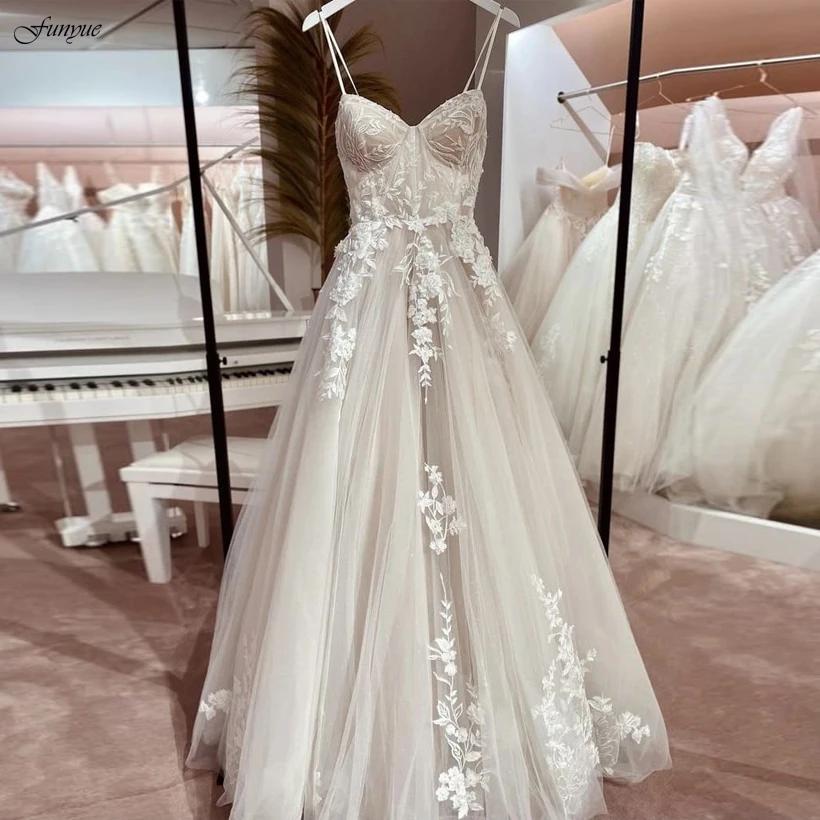 

Женское свадебное платье-трапеция Funyue, кружевное платье в стиле бохо с цветочным орнаментом, свадебные платья для невесты, 2023