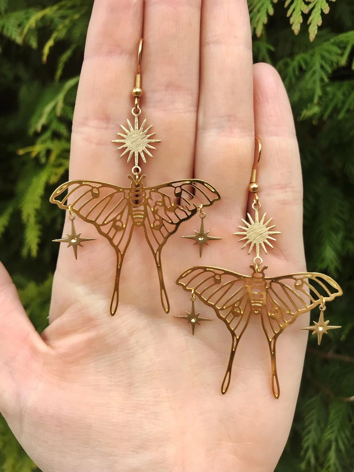 

Stars Sun Earrings, Gold Color Jewelry, Dazzling Star, Bohemia Earrings, Butterfly Earrings, Butterfly Earrings Hypoallergenic