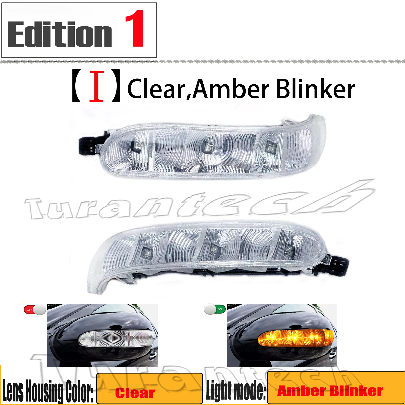 2 шт. указатель поворота для Mercedes-Benz S Class S280 S300 S350 S400 S500 S550 S600 S63 S65 AMG Янтарная крышка