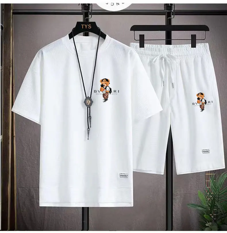 New Men's T-Shirts Set Luxury Brand Quality Shorts Tracksuit 2 Piece Outfits Fashion Print Summer Men's sets Clothing Streetwear