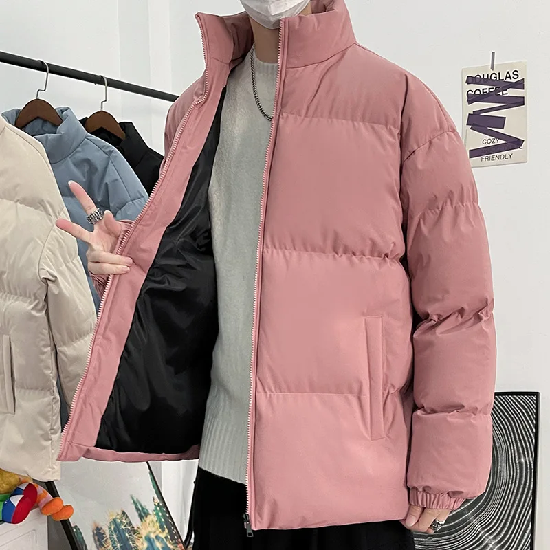 Fashion Winter Warm Solid Color Parkas For Men Overszied Coats 2022 Korean Man Casual Long Sleeve Zipper Jacket Outwear 5XL