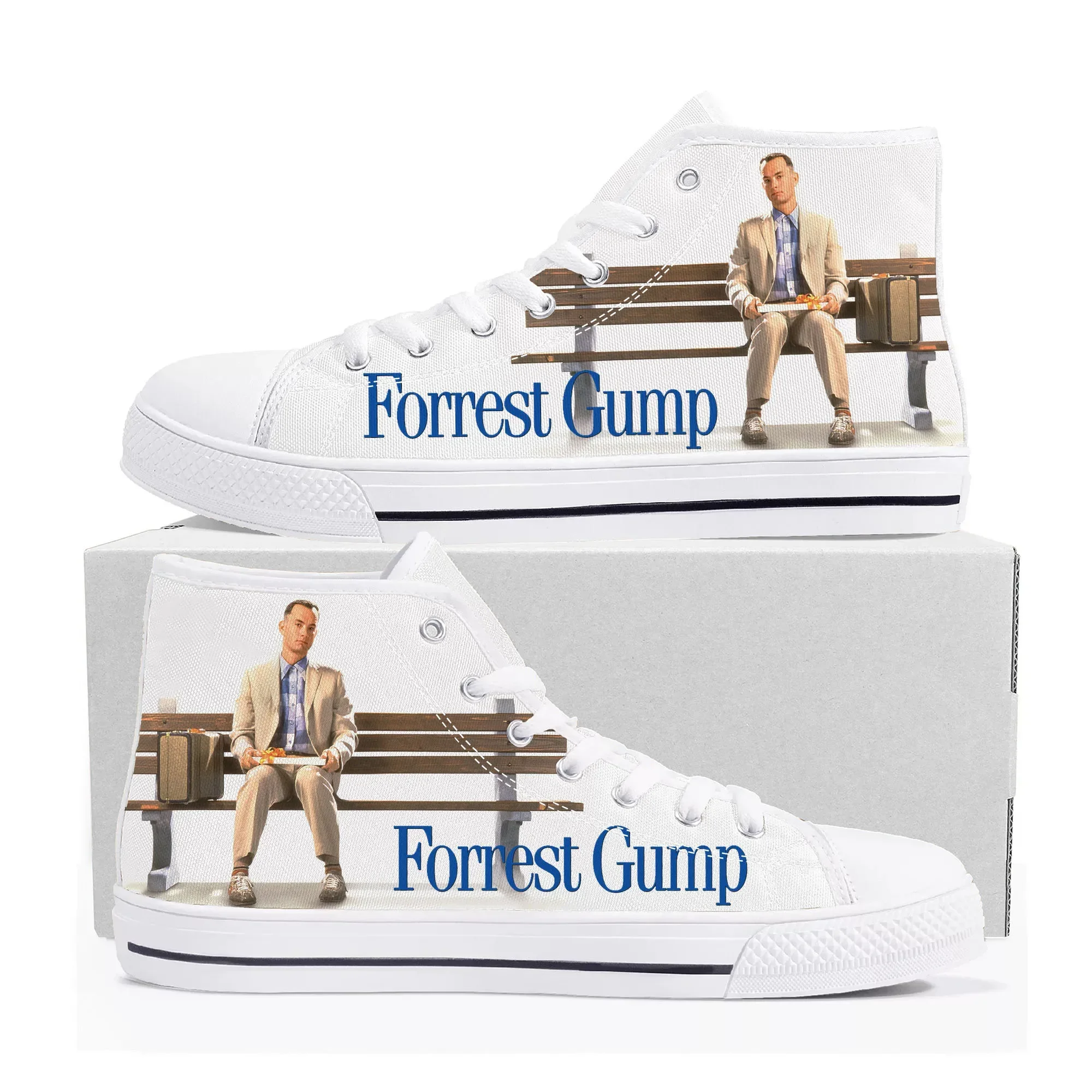 Фото Кроссовки Forrest Gump Movie Tom Hanks High Top, мужские, женские, подростковые, из канваса, повседневные, на заказ, с возможностью индивидуального дизайна, сделай сам №1