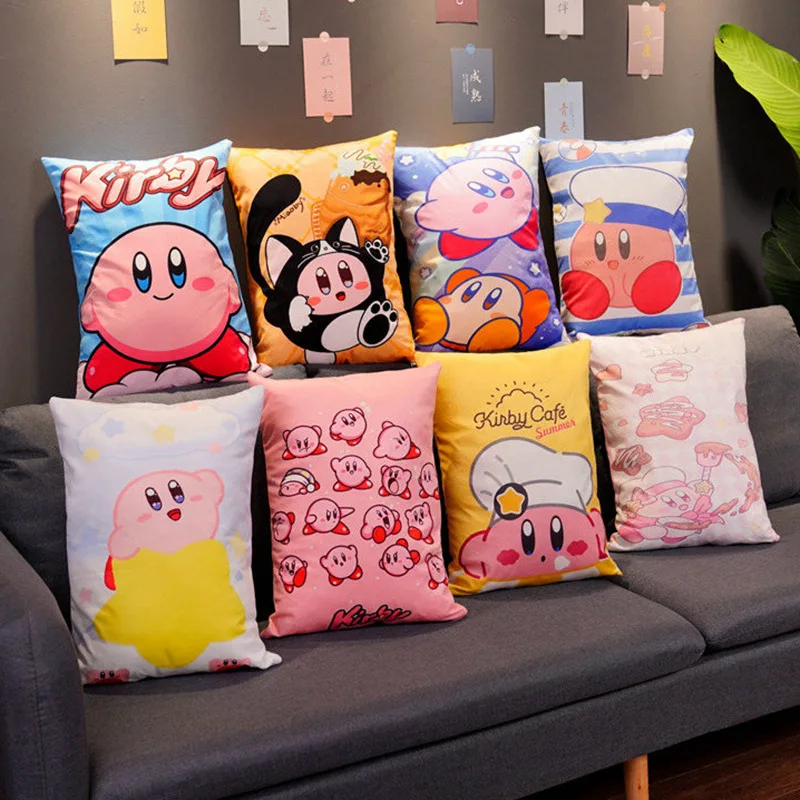 

Kirby Kawaii подушка одеяло двойного назначения для сна милое одеяло с кондиционированием воздуха офисная Подушка для сна подушка для дома