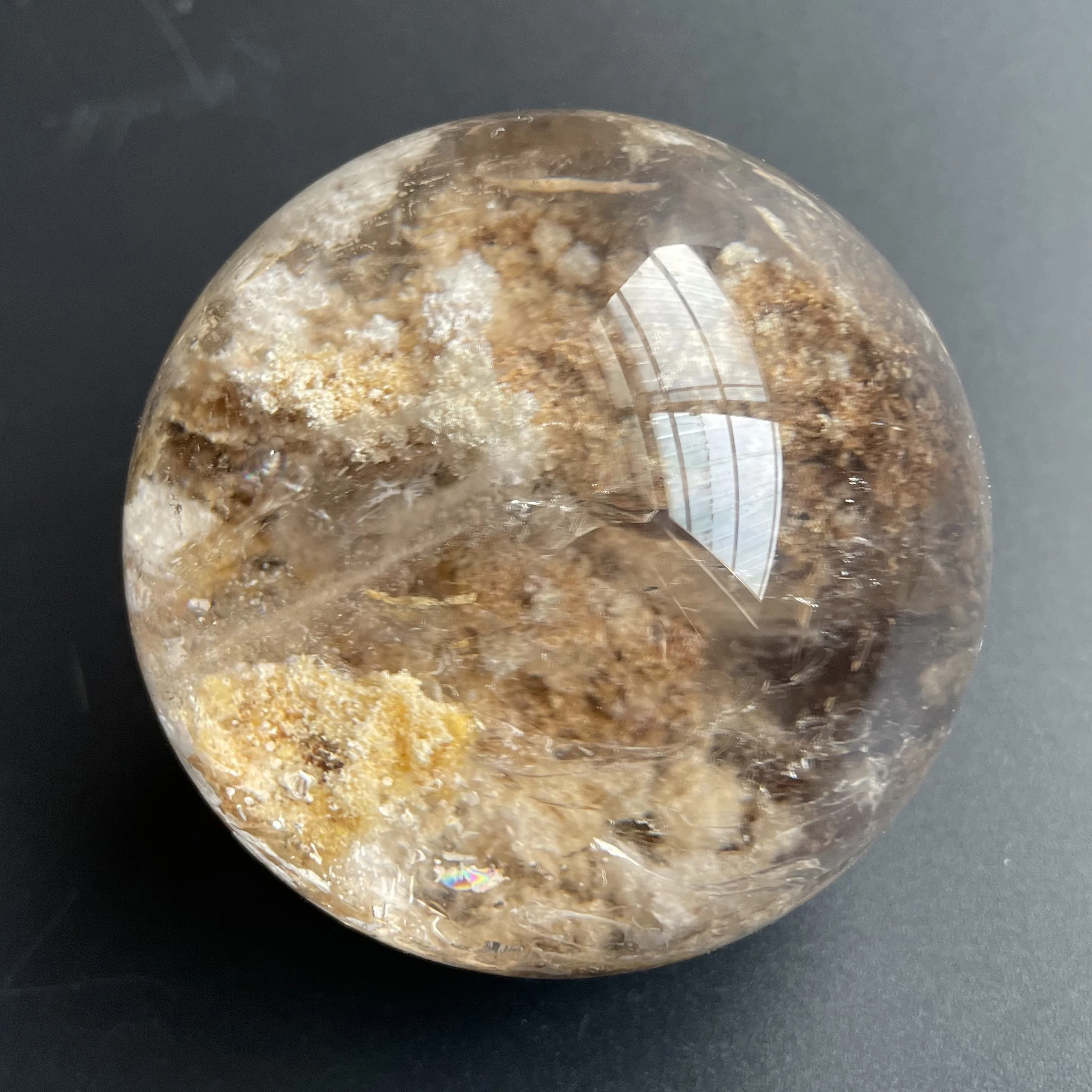 236 г натуральный хрустальный шар зеленая фантомная Сфера каменное украшение