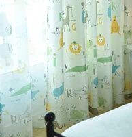 modern semi blackout printed animal curtains for kids boy living room bedroom window cartoon curtain drape customize