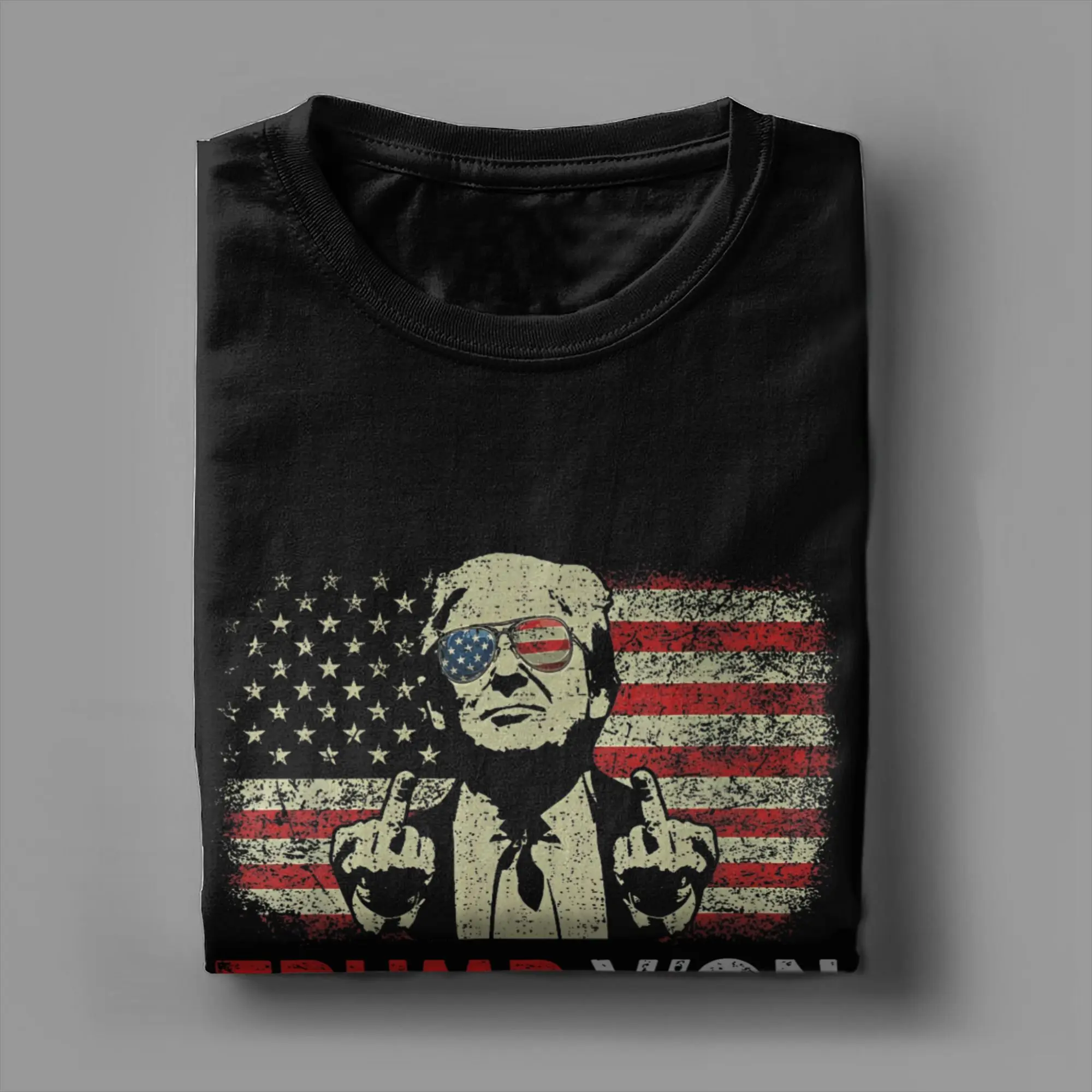 Men's Donald Trump Won Get Over It Funny T Shirts Patriotic Pro Cotton merchandise Fun Short Sleeve Crewneck Tee 4XL 5XL T-Shirt