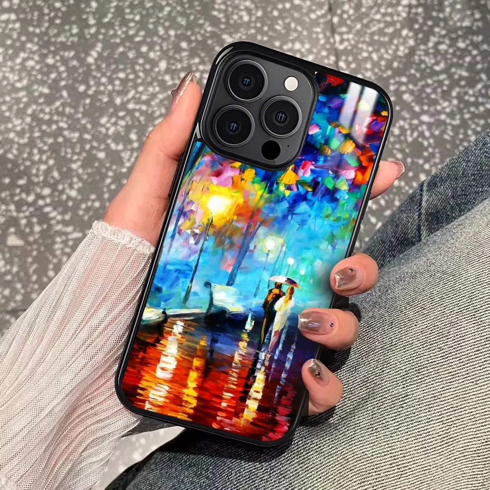 Чехол для телефона L-Leonid Afremov с масляной живописью iPhone 16 15 14 13 12 11 Pro Xs Max Mini Plus