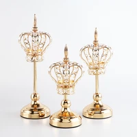 crown style crystal candelabra gold candle holder wedding candelabro table centerpieces christmas home decor candlestick