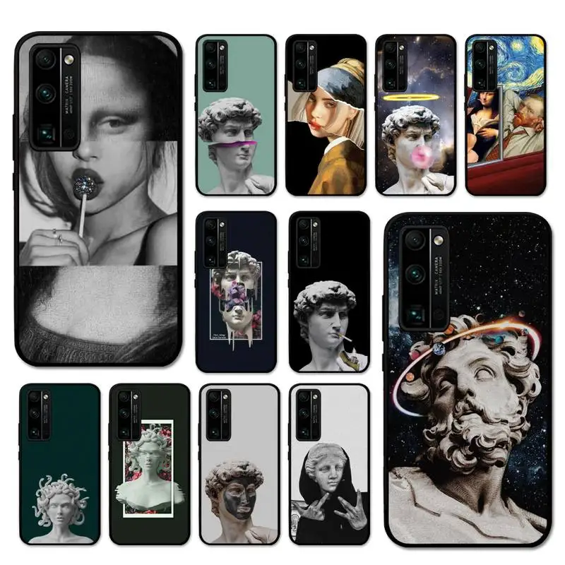 

Great Art Aesthetic David Mona Lisa Phone Case for Huawei Honor 70 50 30 9X 7A Pro 60 20 10 I 9 Lite 8 8S 8X 8C 5A Play Cover