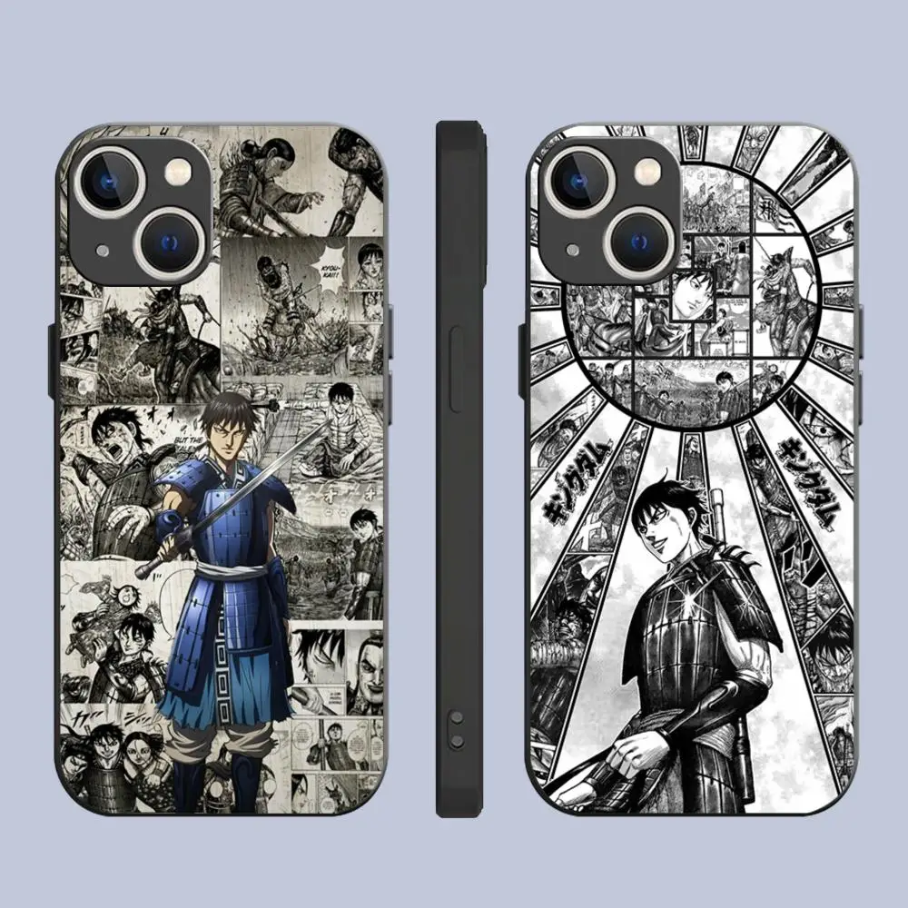 Чехол для телефона KANKI Kingdom Manga iPhone 16 15 14 13 12 11 X XR XS 8 Plus Mini Pro Max мягкий черный