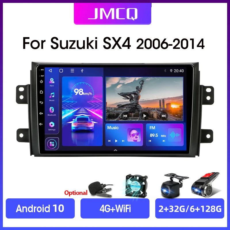 JMCQ Android 10 для Suzuki SX4 2006-2014 2DIN 4G сеть + WiFi DSP автомобильное радио стерео