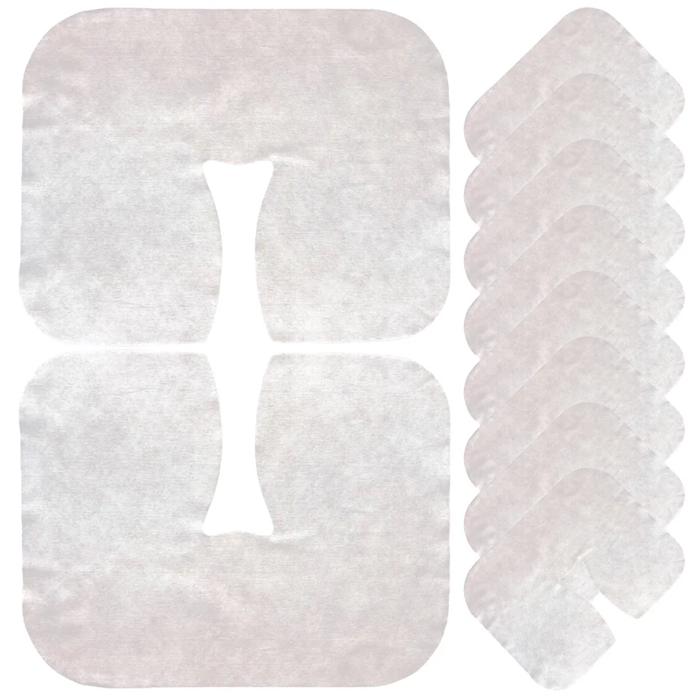 

400 Pcs Disposable Lying Pillow Case Headrest Covers Hole Massage Table Non-woven Fabric Face Pads Mats