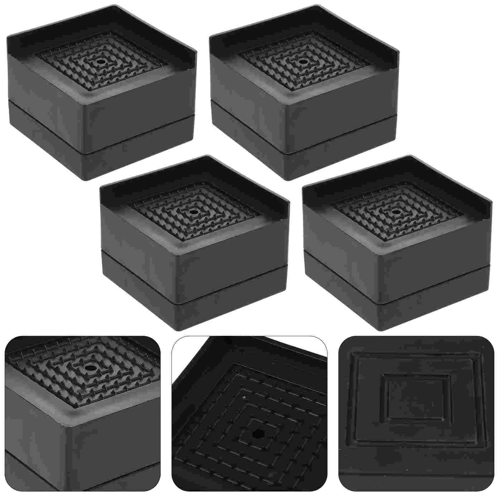 

4 Pcs Furniture Moisture-proof Floor Mat Thicken Riser Dressing Table Shockproof Bed Foot Pads Rubber Couch Heightening Lifting