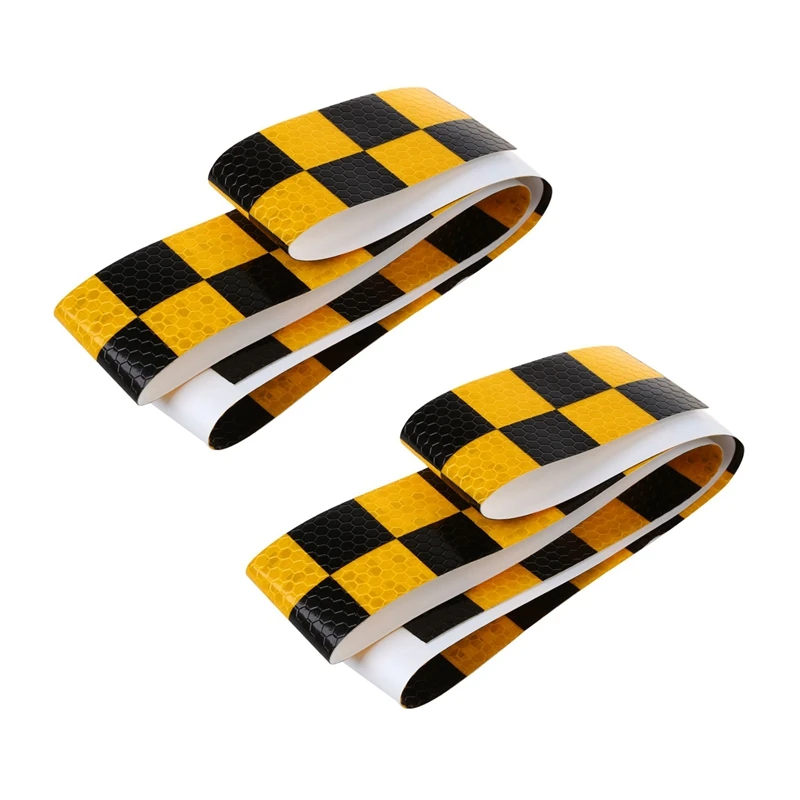 

2X 1M Reflective Safety Warning Conspicuity Tape Sticker, Black+Yellow