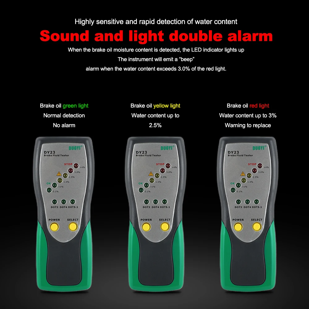 Цифровой тестер для тормозной жидкости автомобиля DUOYI DY23 DY23B