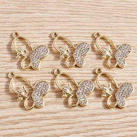 4pcs 19x21mm elegant crystal butterfly charms for making women fashion earrings pendants necklaces diy crafts jewelry findings