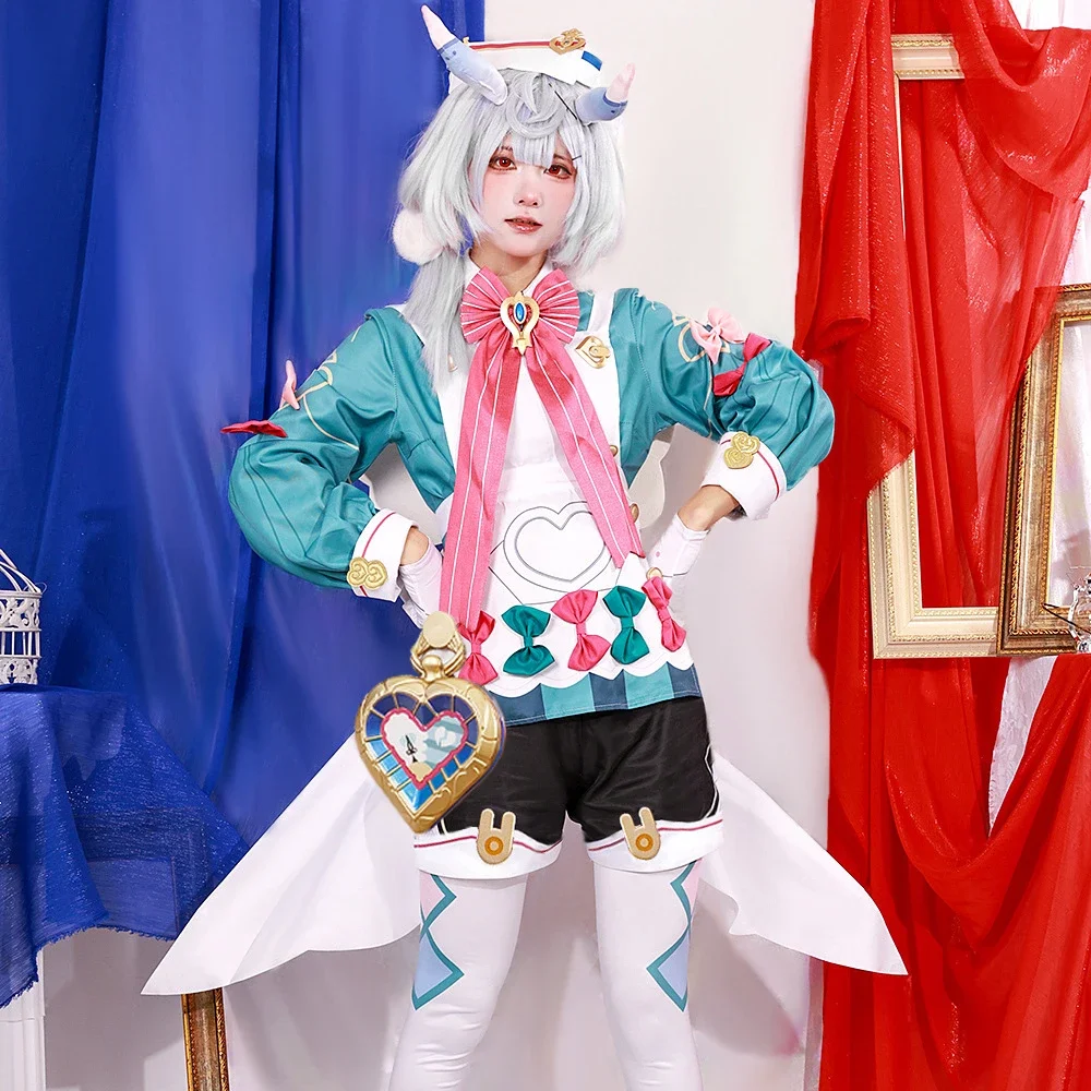 Sigewinne Косплей Genshin ударопрочный костюм шляпа бант ite хвост носки головной убор