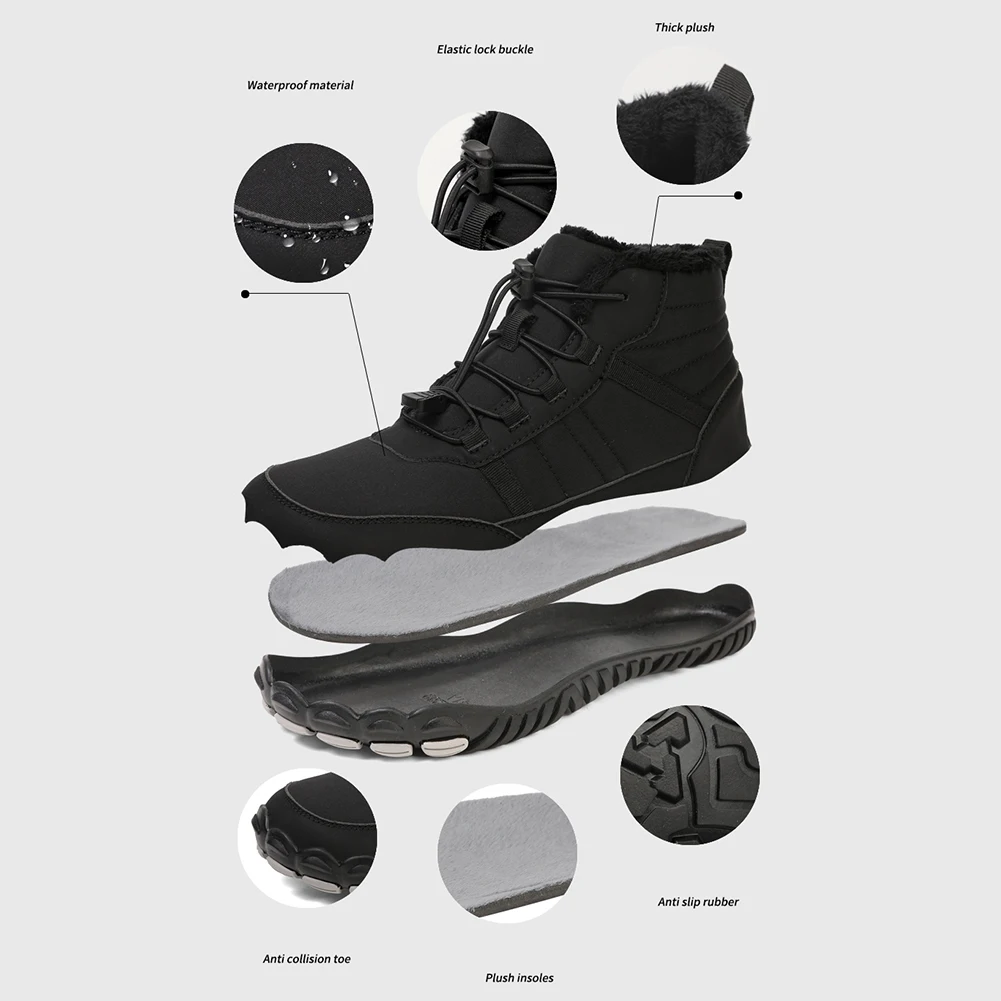 Зимние Походные Ботинки Унисекс Нескользящие Минималистичные