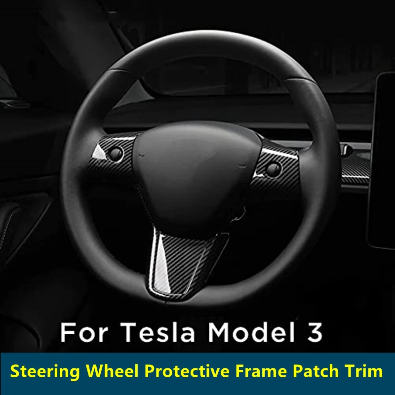 

Fit for Tesla Model 3 Y 2017-2022 Steering Wheel Protective Frame Patch Trim Accessories Trim Sticker