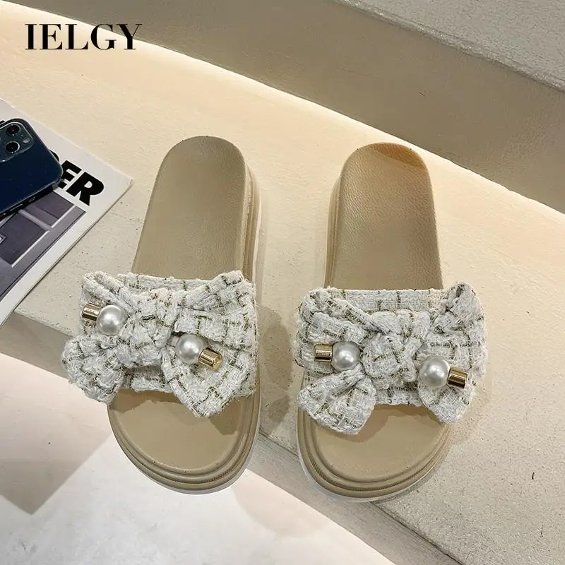 

Женские сандалии и тапочки с блестками, на платформе и с бантом