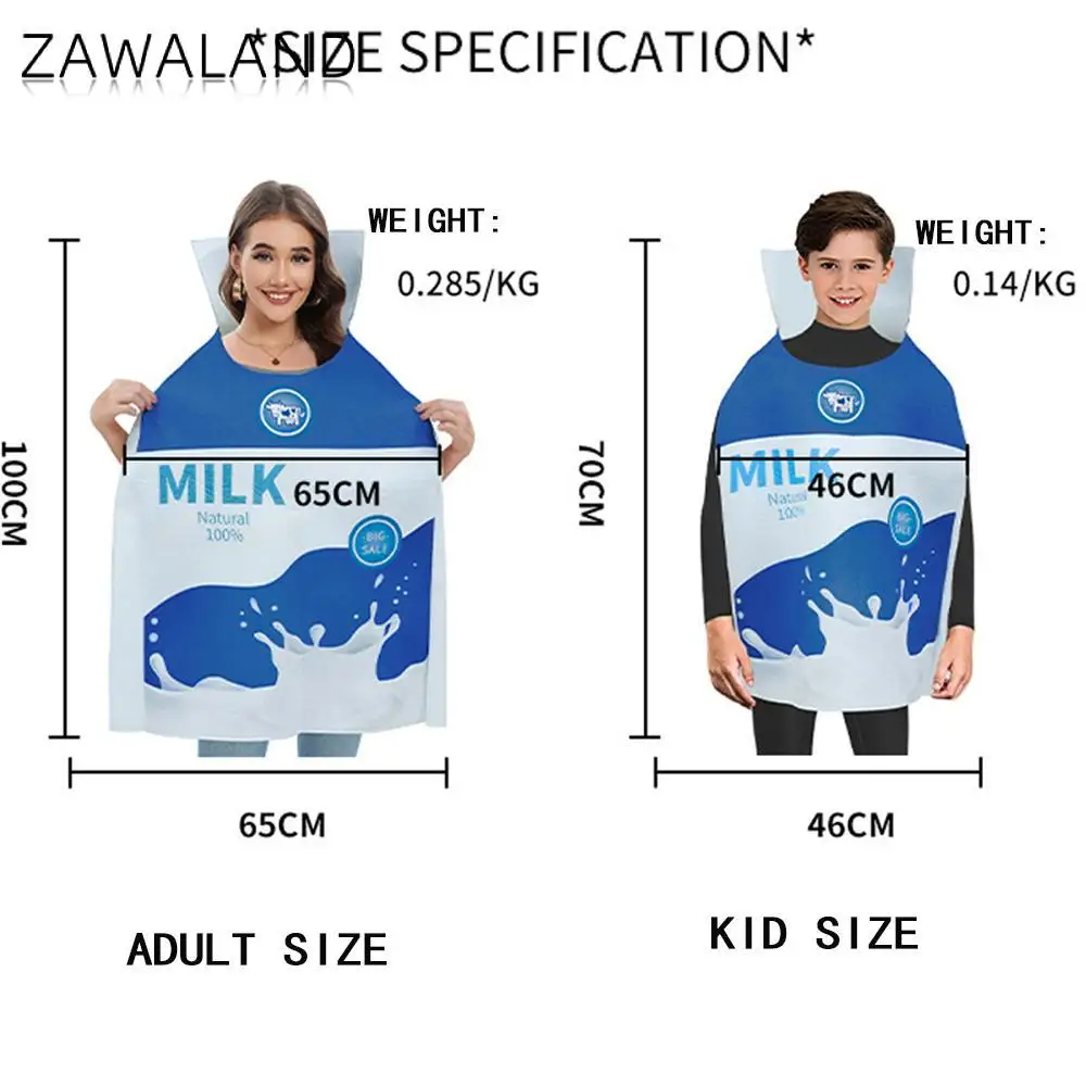 Костюм в картонной коробке для молока мальчиков на Хэллоуин забавная еда молоко