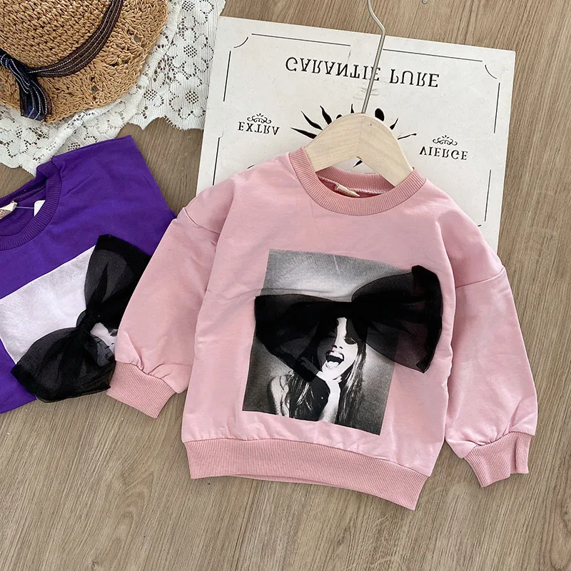 

2021 New Fashion Girl Clothing Outfits Doe Toddler Girl Tops Long Sleeve Sweater Shirt Tee Shirt Children Pullover