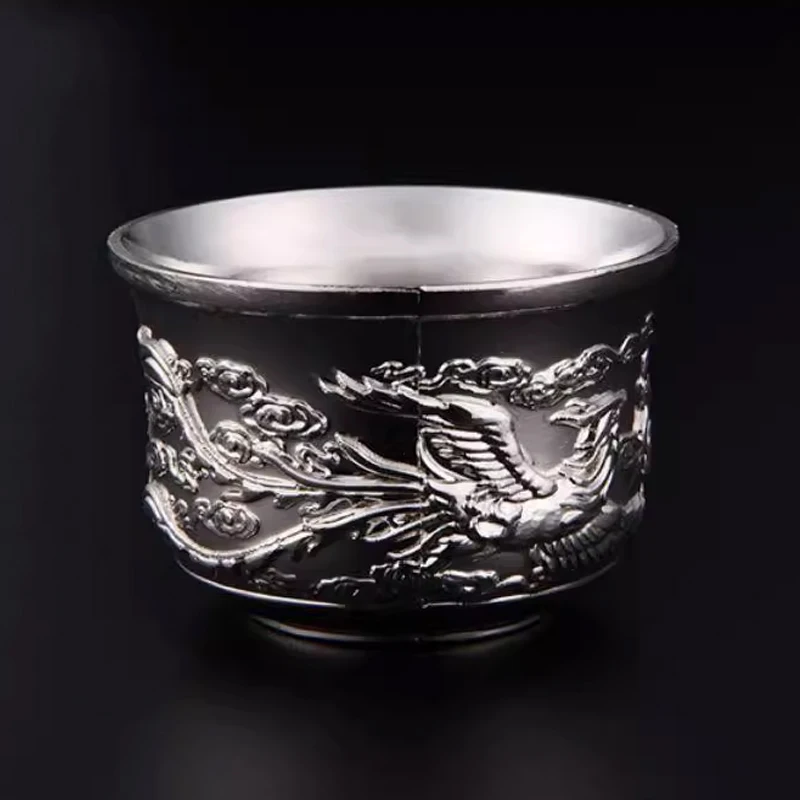 Чайный сервиз из стерлингового серебра B05 Longfeng серебро 999 пробы ретро