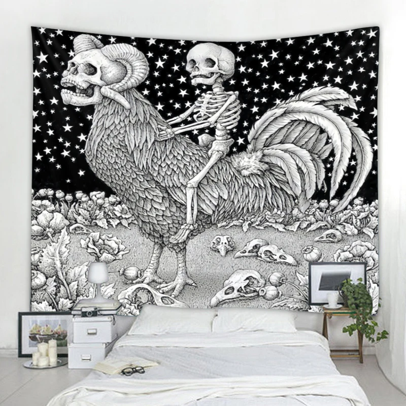 

Художественное одеяло, занавеска для дома, спальни, гобелен в стиле бохо, гобелен в виде черепа, мандалы, стиле бохо, Декор