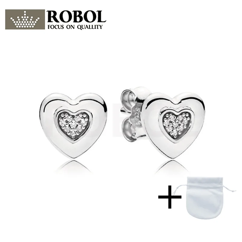 

297382CZ 2021 Популярные 100% Стерлинговое Серебро 925 пробы креативные модные ювелирные изделия с сердцем бесплатная Оптовая доставка