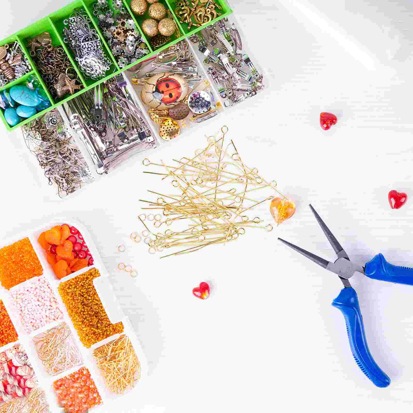 500 Pcs Stainless Steel Gold 9 Pin Earrings Necklace Jewelry Findings Metal Pins Head Ball Eye Making DIY