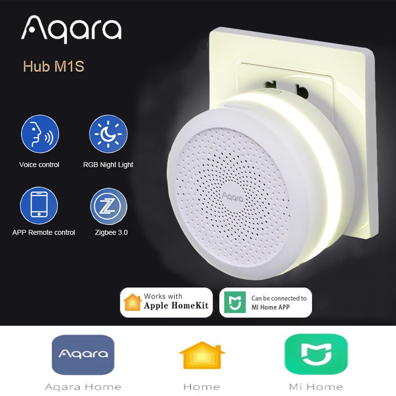 

Беспроводной хаб Aqara M1S E1 Gateway, умный шлюз Xiaomi 3 ZigBee, система сигнализации, монитор, пульт дистанционного управления, Homekit