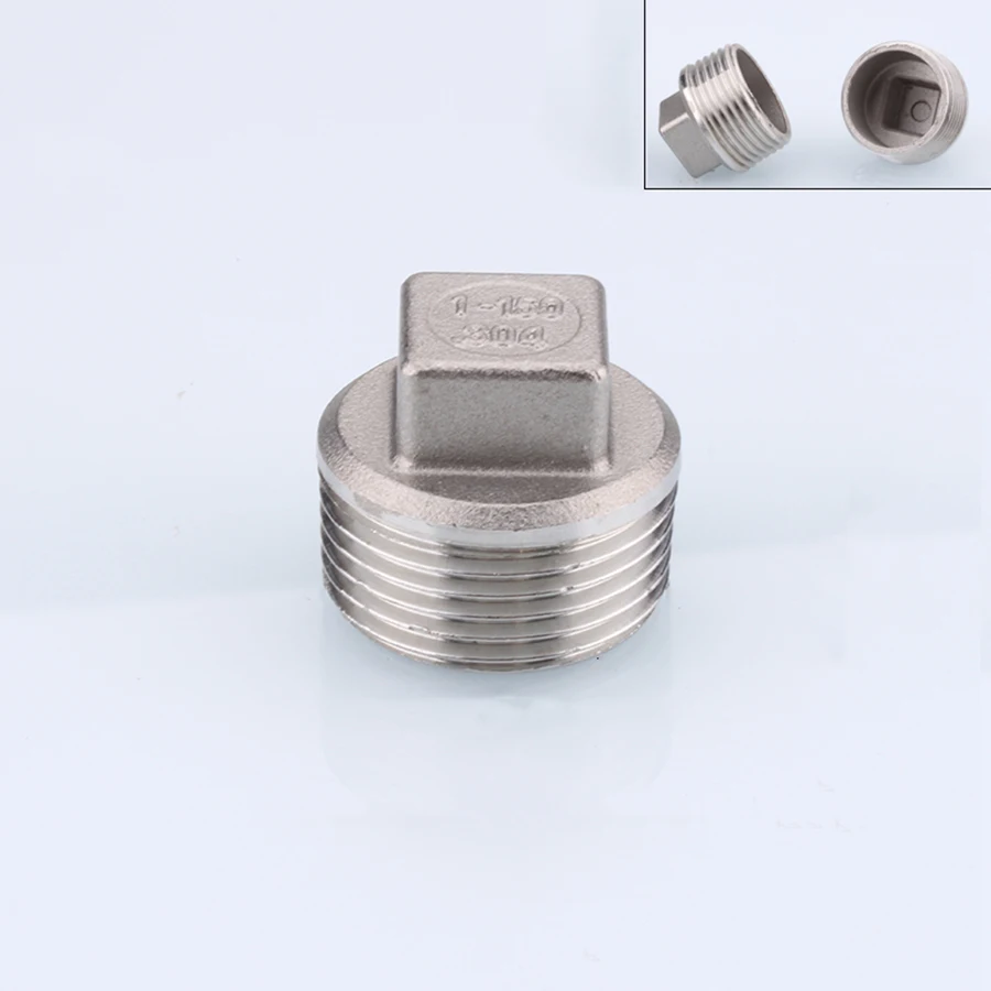 

Заглушка с квадратной головкой из нержавеющей стали 304 1/8 дюйма 1/4 дюйма 3/8 дюйма 1/2 3/4 1–2 дюйма с внутренней/наружной резьбой, шестигранная заглушка/крышка, фитинги для труб