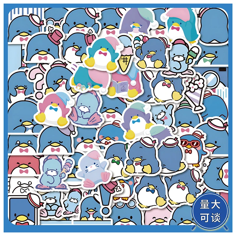 

64PCS Cute Tuxedo Sam Cartoon Stickers for Laptop Phone Case Bicycle Luggage Waterproof Kawaii Penguin Kids Sticker Toys