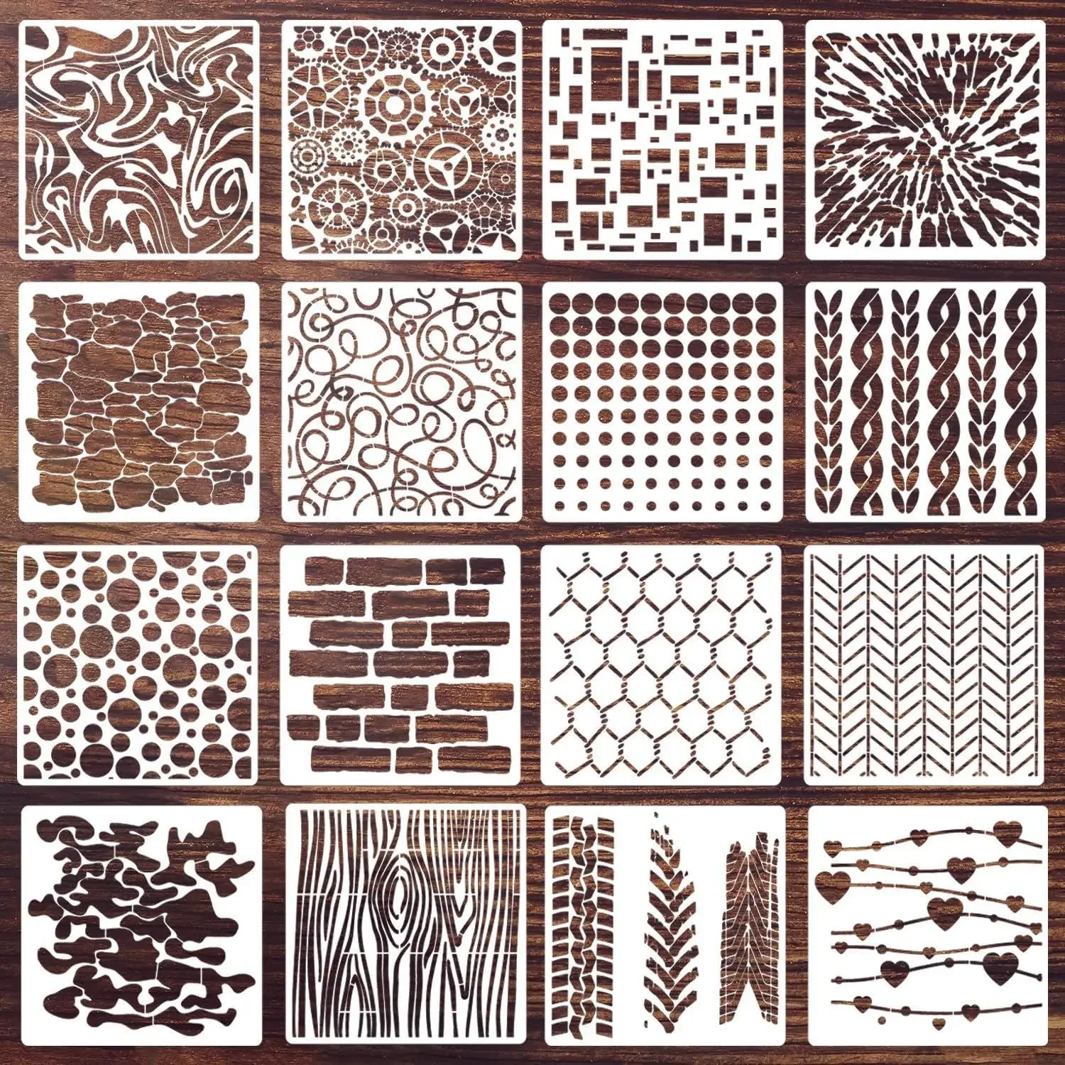 

Геометрические трафареты из пластика 16 шт.