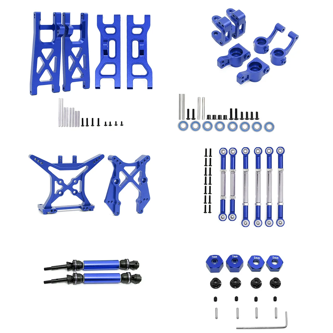 

Metal Upgrade Accessories Kit for 1/10 ECX 2WD Series Ruckus Torment Brutus Circuit RC Car Upgrades Parts Blue