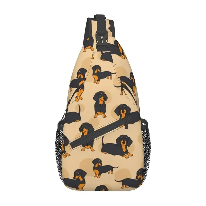 Нагрудная сумка Teckel с рисунком таксы индивидуальный рюкзак через плечо для