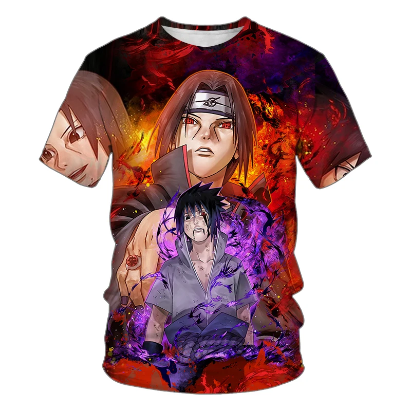 

Anime Naruto T Shirts Boys Clothes Anime Character Uchiha Itachi Uchiha Sasuke T-shirts Kids Boy Clothing Harajuku Tees Tops Kid