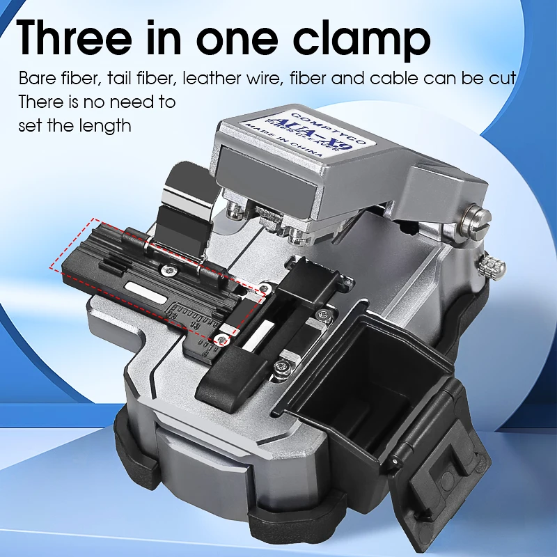 COMPTYCO AUA-X9 High-precision Fiber Cleaver FTTH Press Type Optical Fiber Cutter 24 Point Blade Fiber Optic Knife Tools