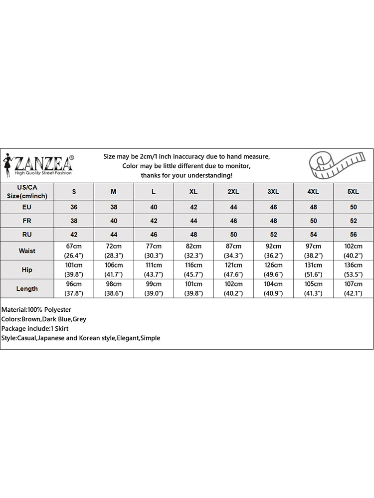 Женская плиссированная юбка с высокой талией ZANZEA